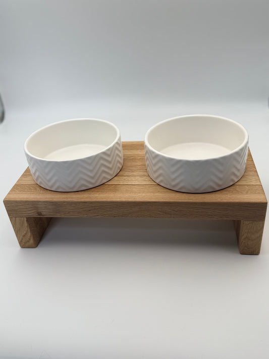 Massivholz Futternapfständer